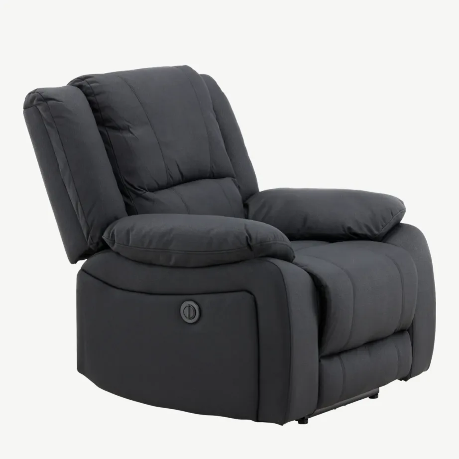 Reguleeritava kaldega must recliner-tugitool Singapore (polüester, metallraam), 16800-100