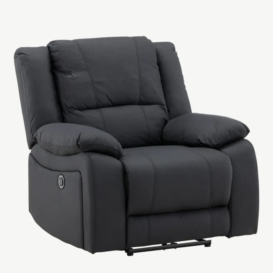 Reguleeritava kaldega must recliner-tugitool Singapore (polüester, metallraam), 16800-100 – 3