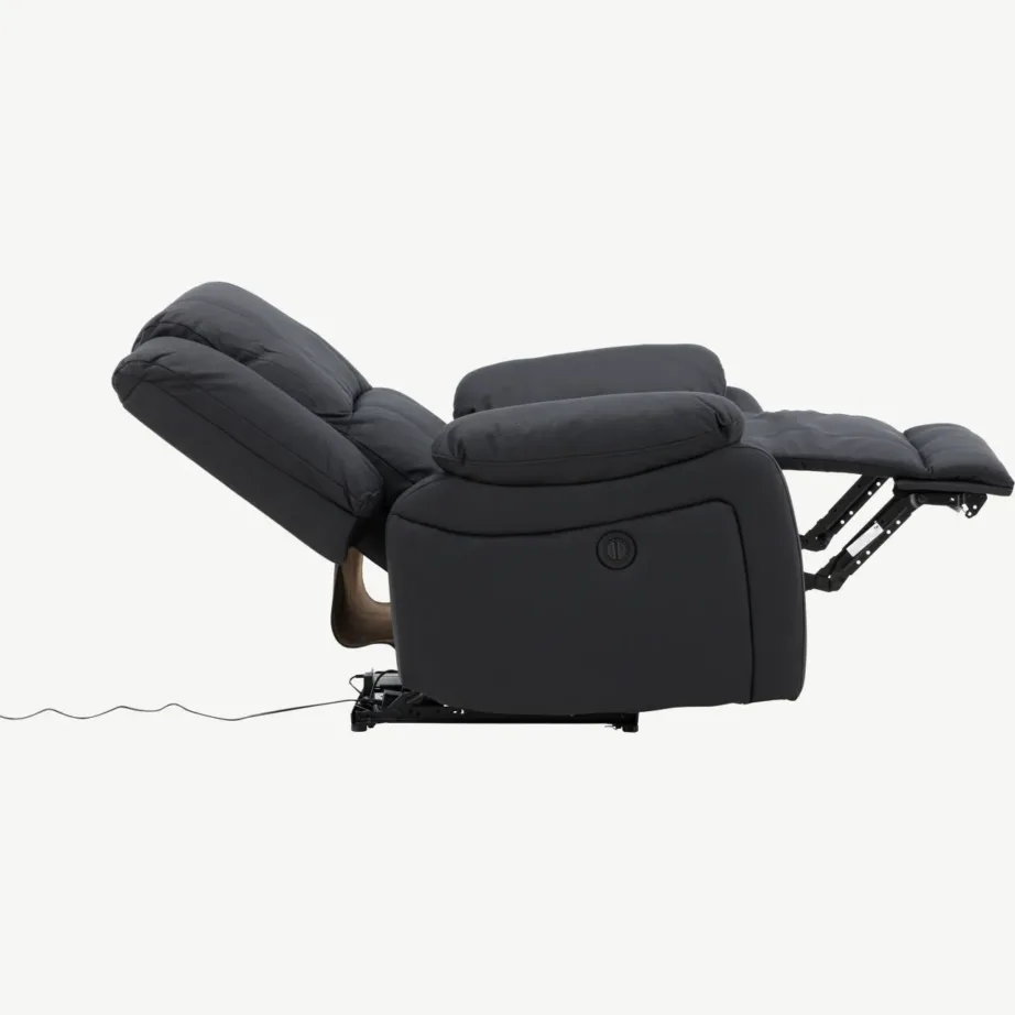 Reguleeritava kaldega must recliner-tugitool Singapore (polüester, metallraam), 16800-100 – 4