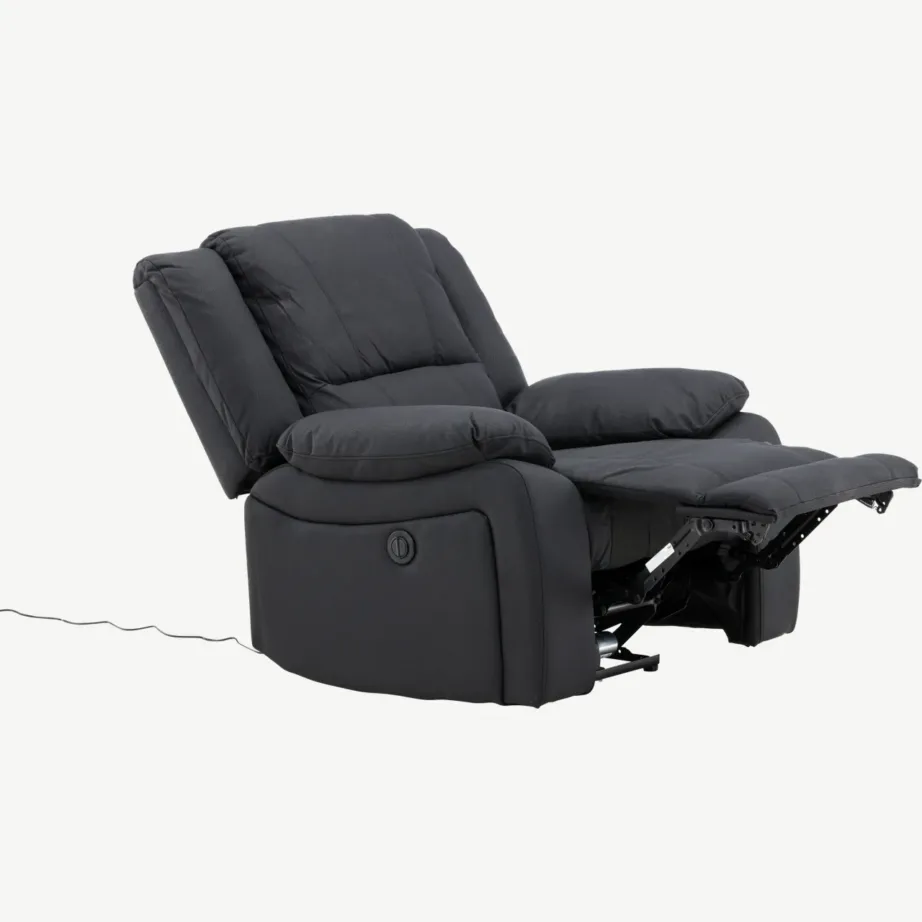 Reguleeritava kaldega must recliner-tugitool Singapore (polüester, metallraam), 16800-100 – 6