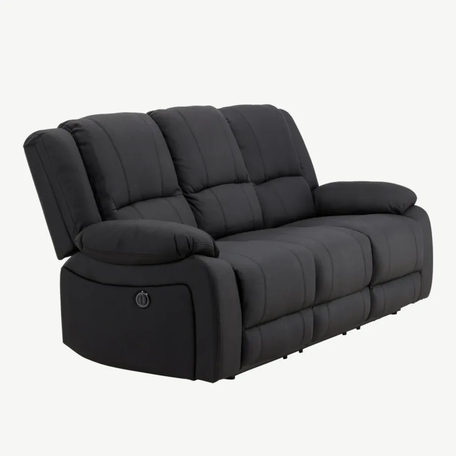 Must reguleeritav recliner-diivan Singapore kollektsioonist, 3-kohaline (polüester), 16801-100