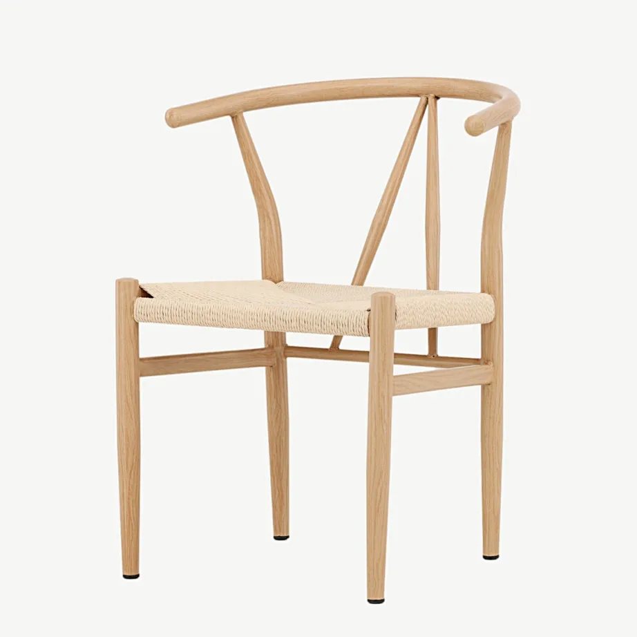 Alfonsi söögitool, naturaalne rotang ja teras, beež, 16802-107 – 5