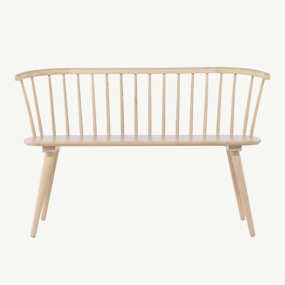 Valge peitsiga kummipuidust söögipink Bobby, 120 cm, 16803-300 – 4