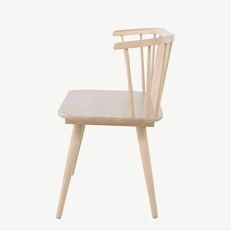 Valge peitsiga kummipuidust söögipink Bobby, 120 cm - 16803-300