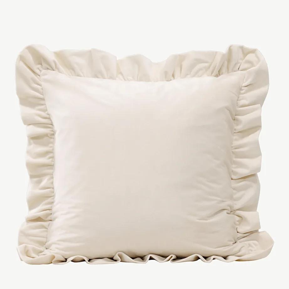 Valge volangäärisega sametist dekoratiivpadjakate Hailey, 50 x 50 cm, 17001-501 – 2