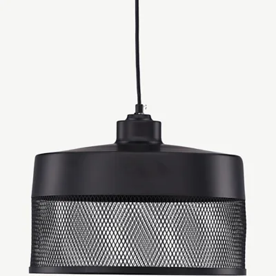 Lai musta rauast võrgumustriga laelamp Toulon - 17003-001