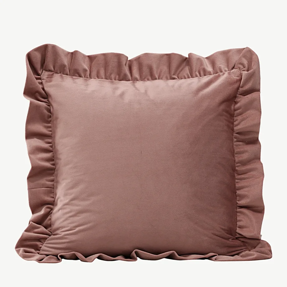 Roosade volangidega dekoratiivpadjakatte Hailey, 50 × 50 cm, polüester, 17003-511 – 2