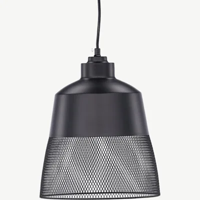 Mattmusta rauast ripplamp Toulon, metallvõrgust varjuga - 17004-001