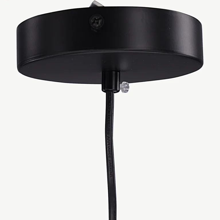Mattmusta rauast ripplamp Toulon, metallvõrgust varjuga - 17004-001