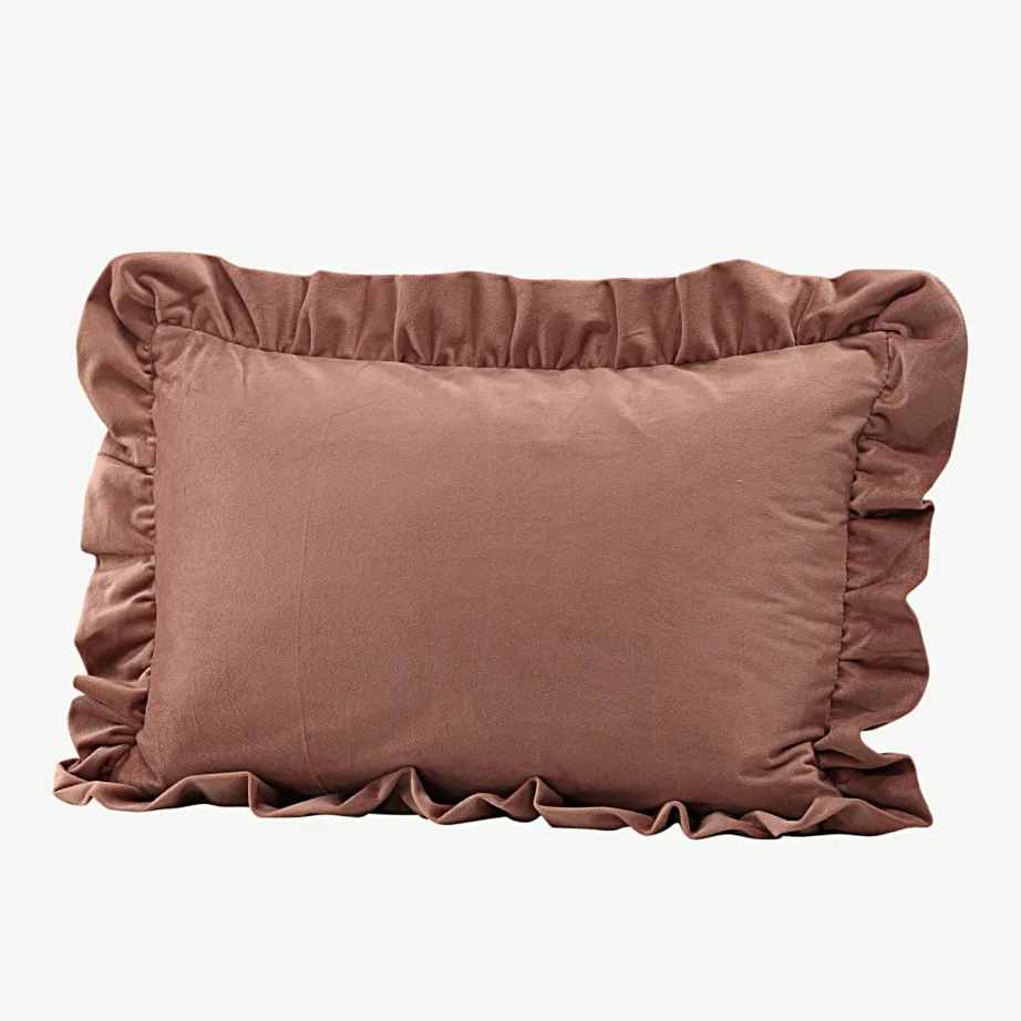 Roosa volangservaga dekoratiivne polüveluurist padjapüür Hailey, 40 × 60 cm, 17009-511 – 3