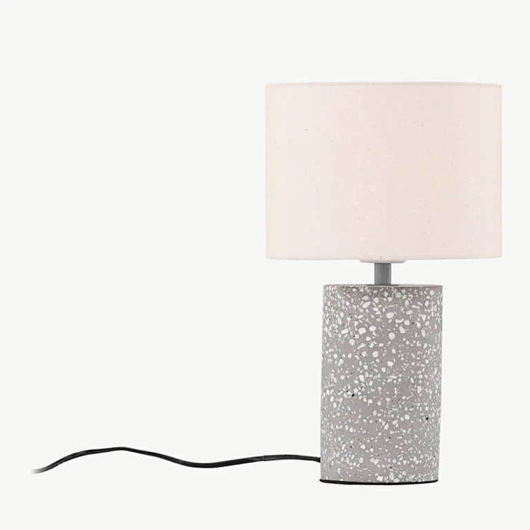 Laualamp Dijoni hallist terrazzo'st ja beeži kangasvarjuga - 17013-002