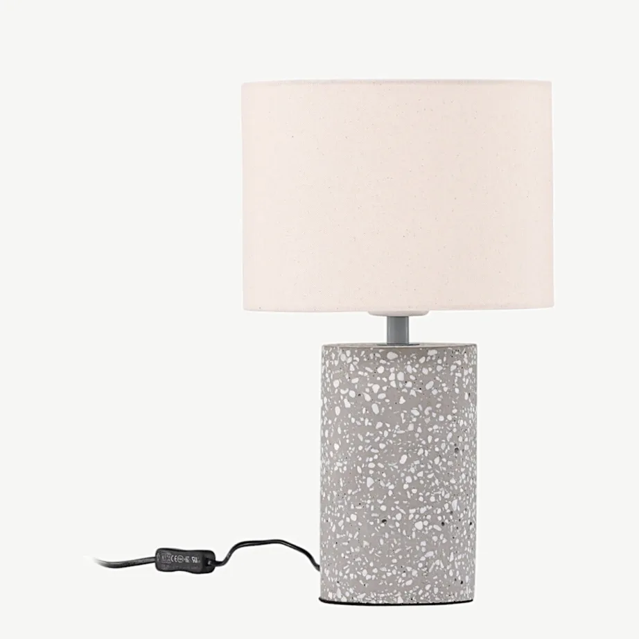 Laualamp Dijoni hallist terrazzo’st ja beeži kangasvarjuga, 17013-002 – 3