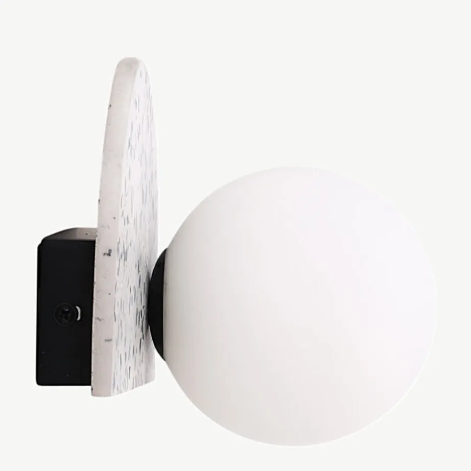 Poolkaarekujuline terrazzo seinavalgusti Abbeville valge klaaskupliga, 17024-006 – 7