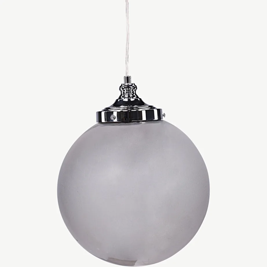 Suitsuklaasist rippvalgusti Lemans musta raua detailiga, ø30 cm, 17028-001 – 2