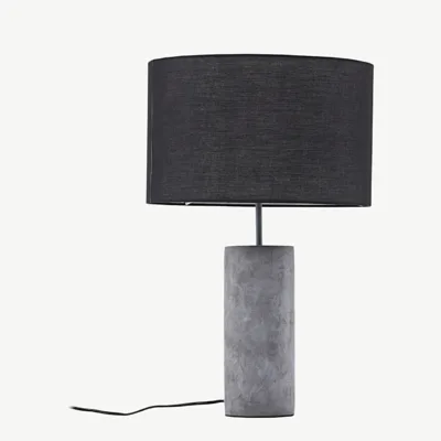 Betoonist laualamp musta varjuga Nancy, 63 cm - 17036-002