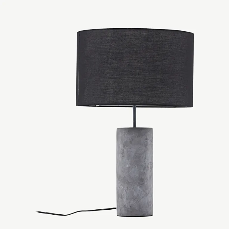 Betoonist laualamp musta varjuga Nancy, 63 cm - 17036-002