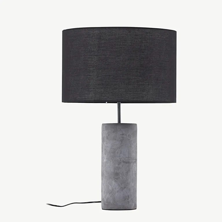 Betoonist laualamp musta varjuga Nancy, 63 cm - 17036-002