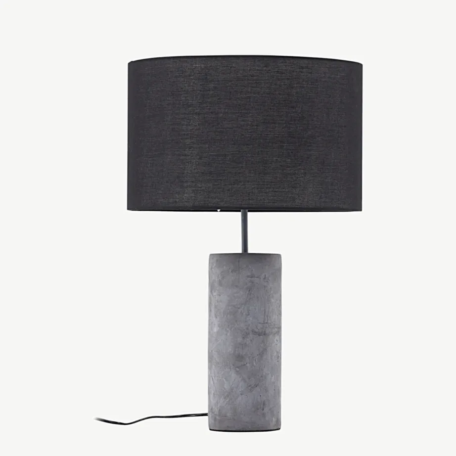 Betoonist laualamp musta varjuga Nancy, 63 cm, 17036-002 – 2