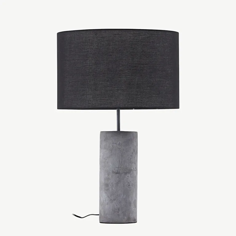 Betoonist laualamp musta varjuga Nancy, 63 cm - 17036-002