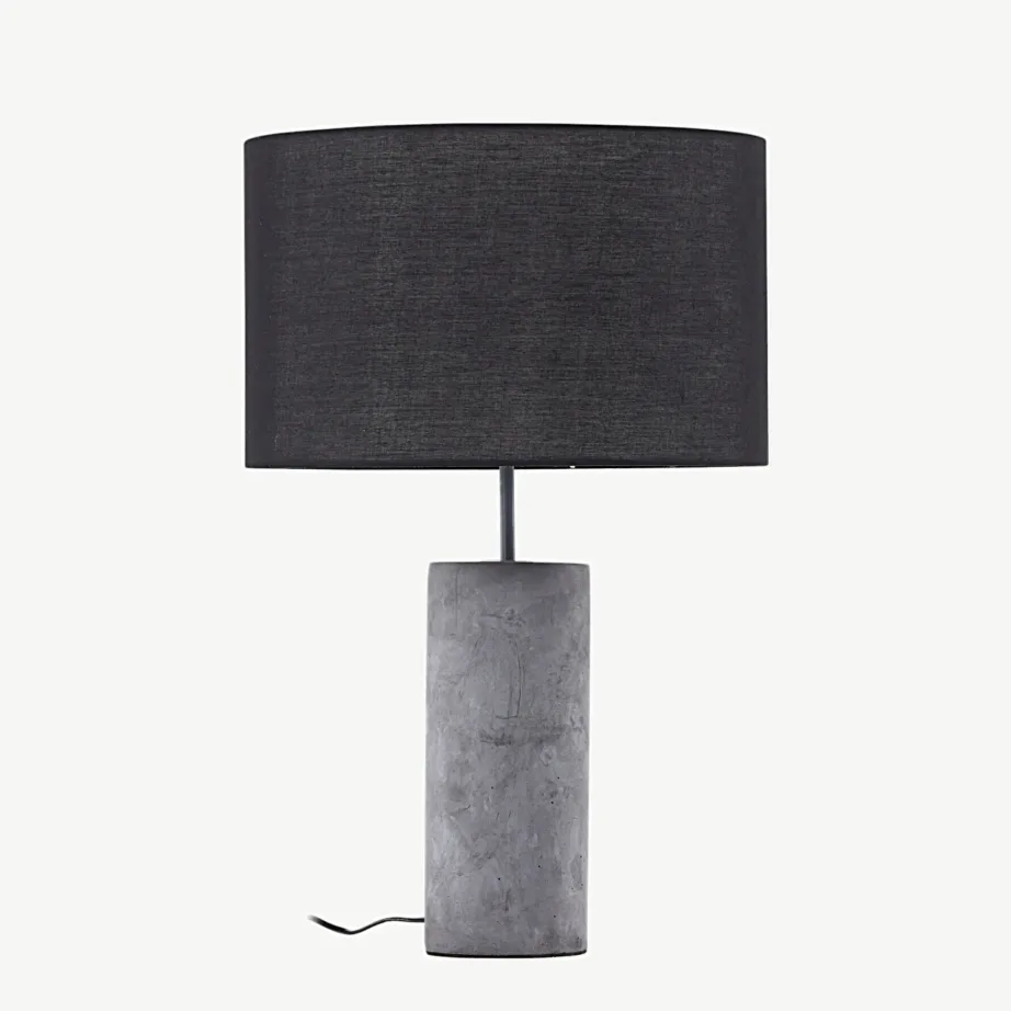 Betoonist laualamp musta varjuga Nancy, 63 cm, 17036-002 – 3