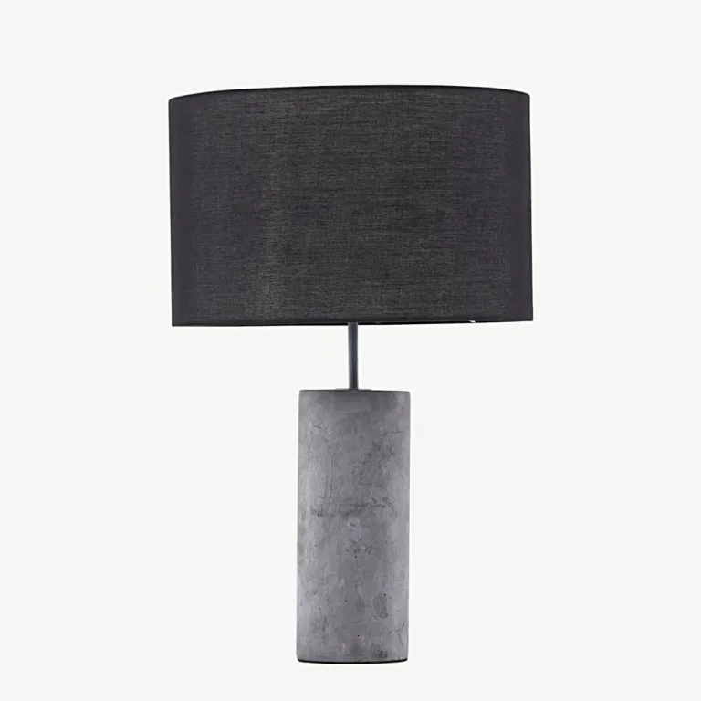 Betoonist laualamp musta varjuga Nancy, 63 cm - 17036-002