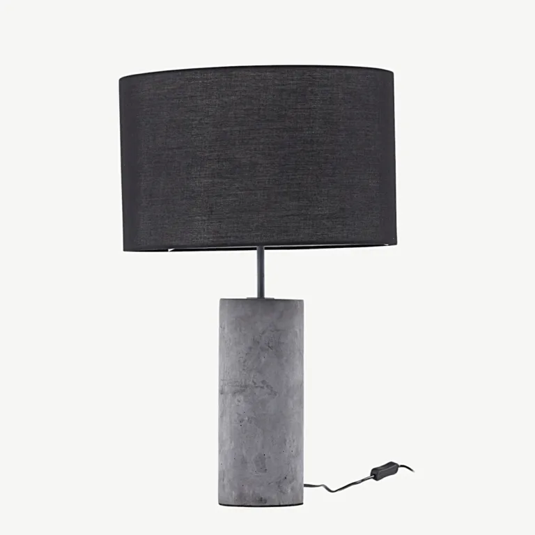 Betoonist laualamp musta varjuga Nancy, 63 cm - 17036-002