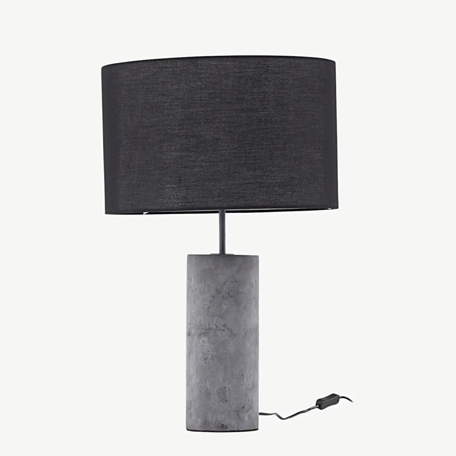 Betoonist laualamp musta varjuga Nancy, 63 cm, 17036-002 – 7
