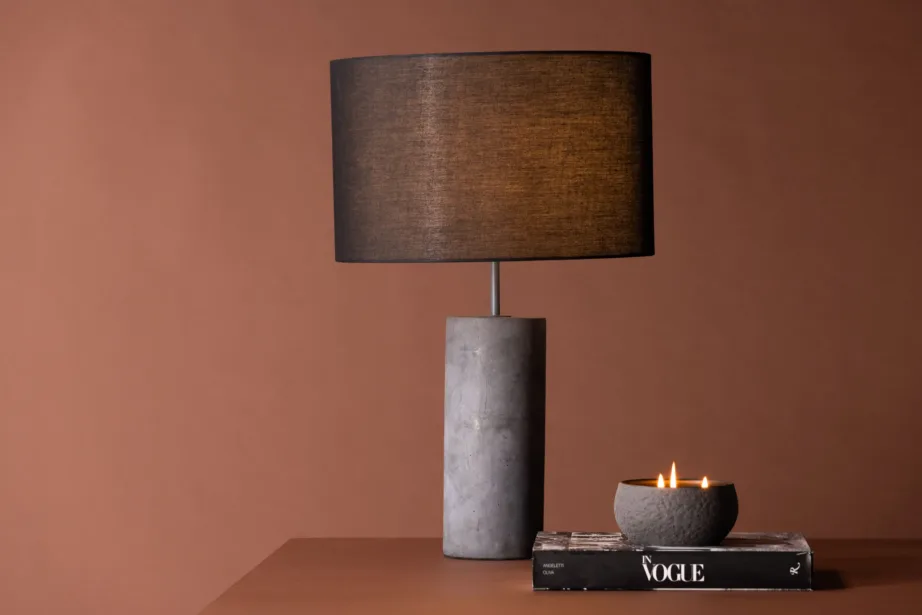 Betoonist laualamp musta varjuga Nancy, 63 cm, 17036-002 – 9