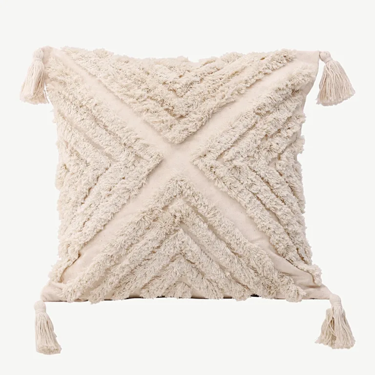 Murdvalge dekoratiivpadjapüür Lovise tuttmustri ja peidetud tõmblukuga, 45 × 45 cm - 17041-501