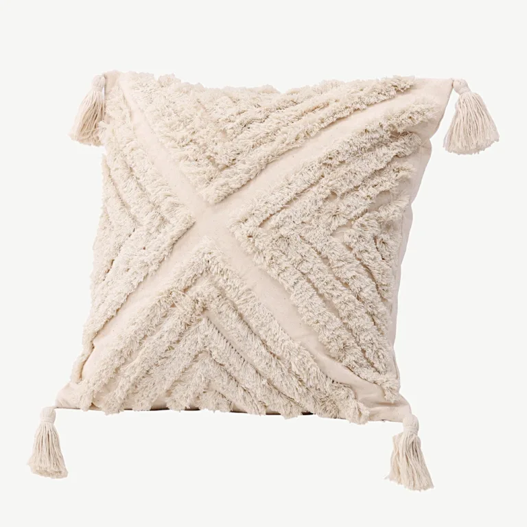 Murdvalge dekoratiivpadjapüür Lovise tuttmustri ja peidetud tõmblukuga, 45 × 45 cm - 17041-501
