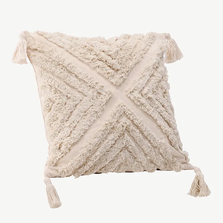 Murdvalge dekoratiivpadjapüür Lovise tuttmustri ja peidetud tõmblukuga, 45 × 45 cm - 17041-501