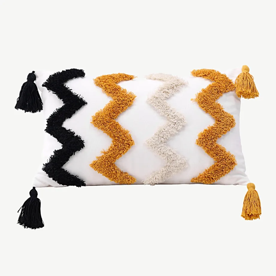 Dekoratiivpadjakatte Melina, tuftitud mustriga, valge, 30×50 cm, 17043-501 – 2