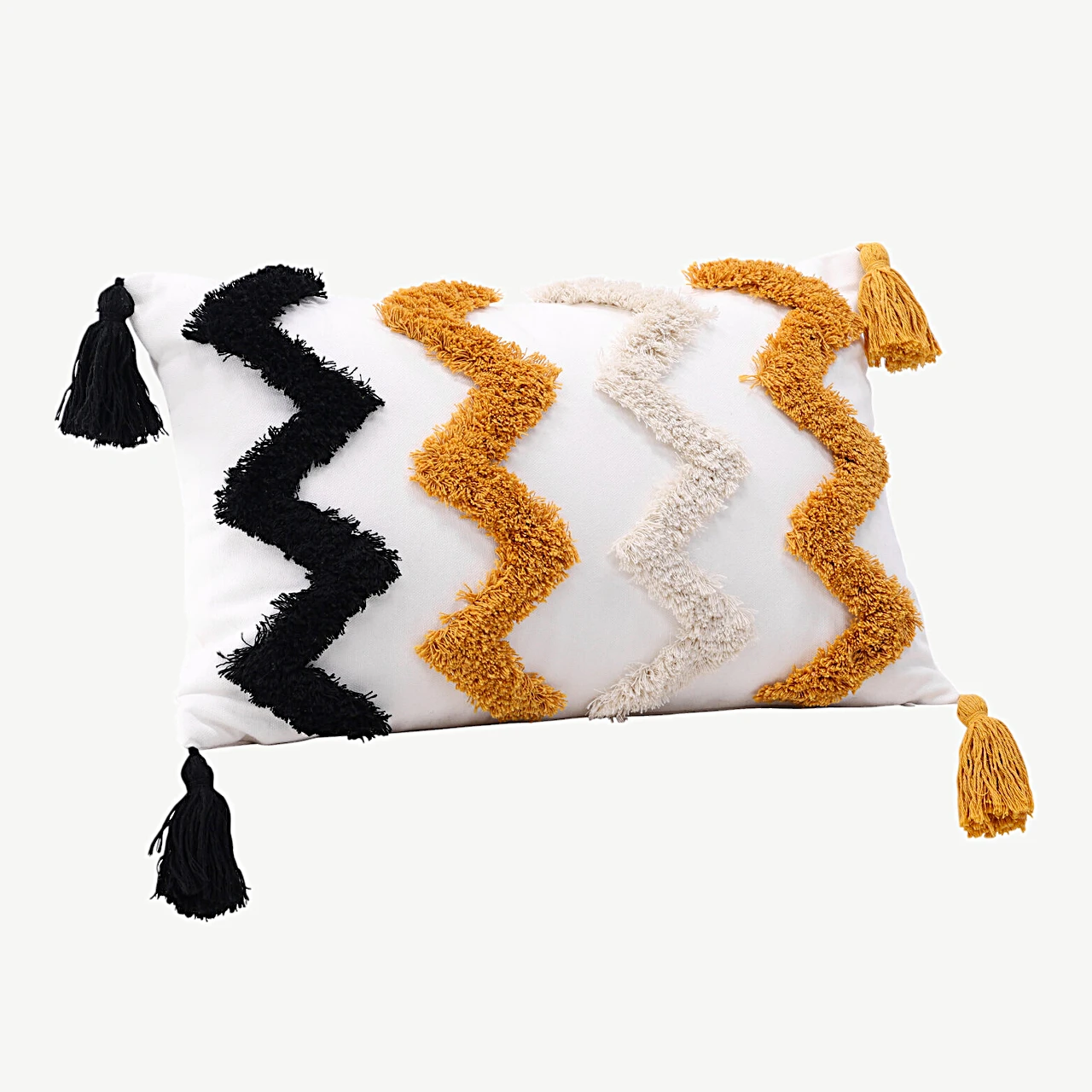 Dekoratiivpadjakatte Melina, tuftitud mustriga, valge, 30×50 cm - 17043-501