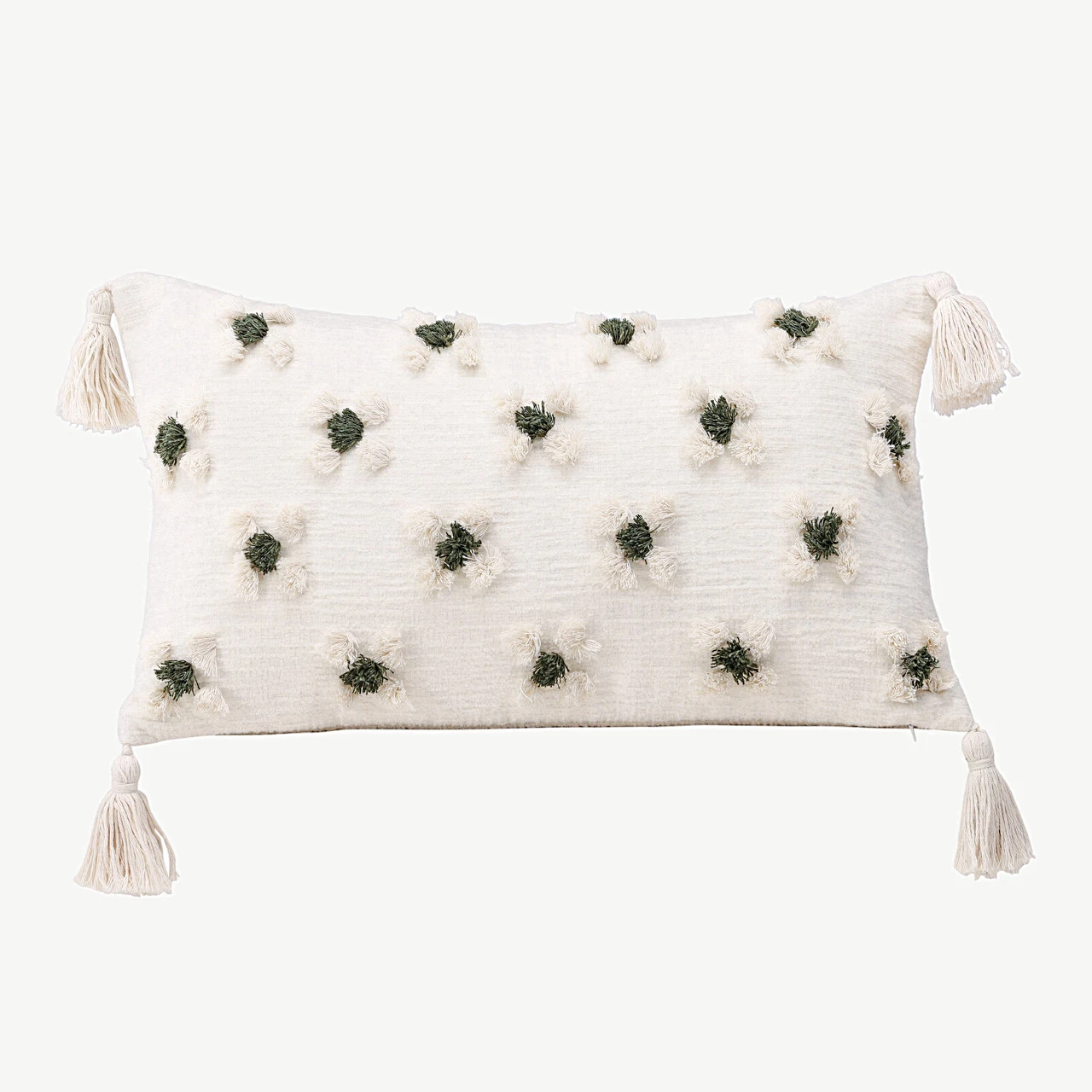 Dekoratiivpadjakate Millie valge, tikitud mustriga, 30 × 50 cm (polükeneel) - 17049-501