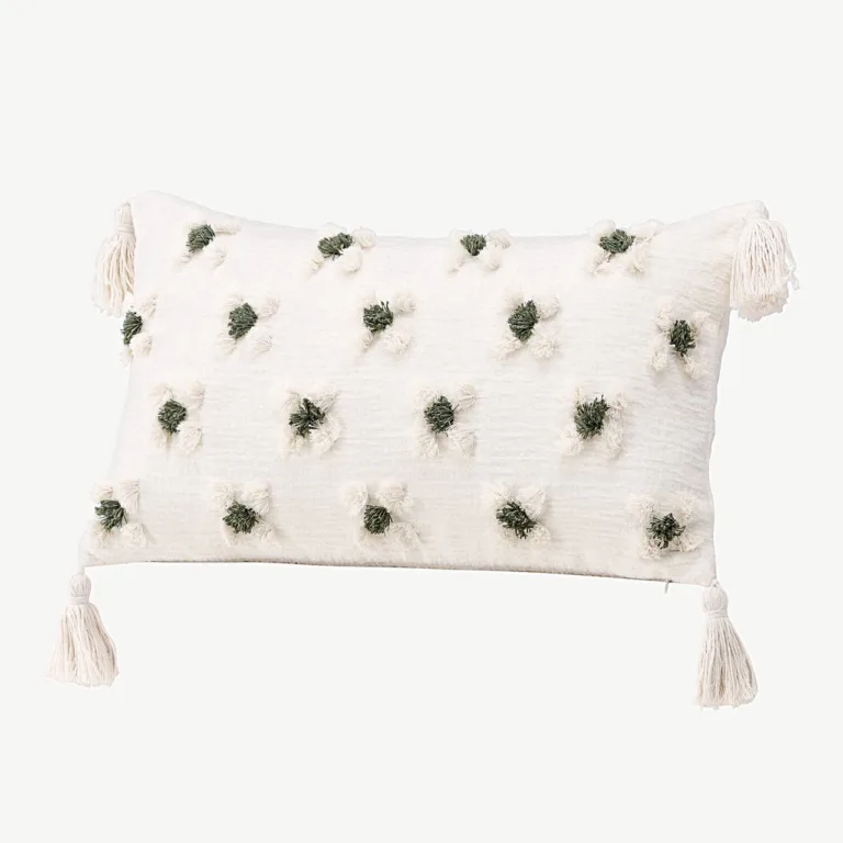 Dekoratiivpadjakate Millie valge, tikitud mustriga, 30 × 50 cm (polükeneel) - 17049-501