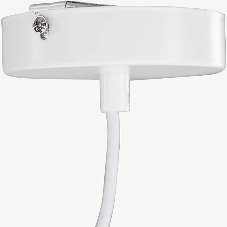 Valge kunstsulgedest ripplamp Nicola, Ø35 cm - 17057-001