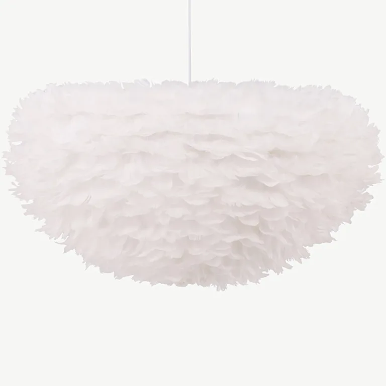 Nicola suur valge laelamp kunstsulgedega, 75 cm - 17060-001
