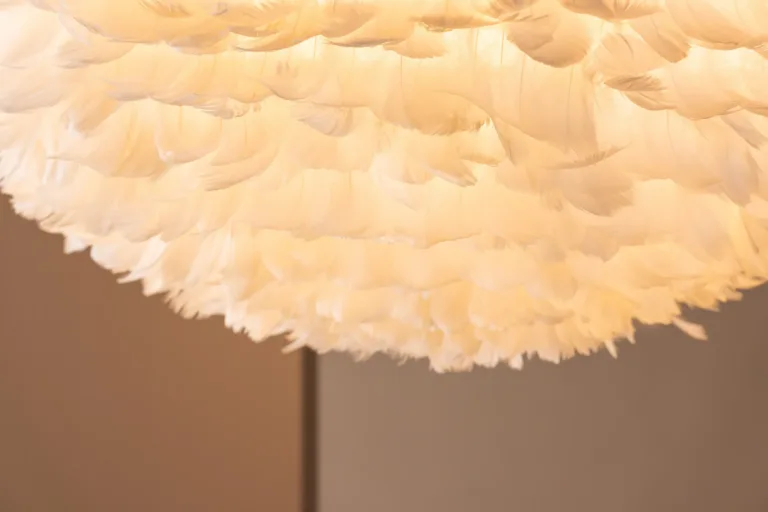 Nicola suur valge laelamp kunstsulgedega, 75 cm - 17060-001