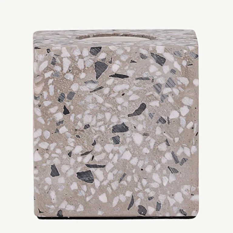 Terrazzo kuubikkerega lauavalgusti Rilche, valge klaas, 9x9 cm - 17065-001