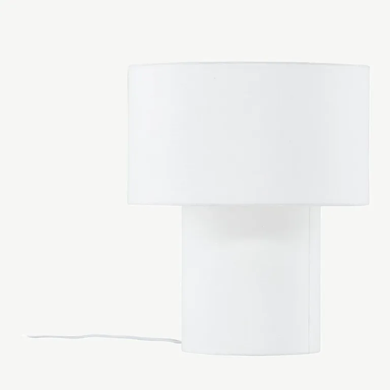 Beežist linakangast minimalistlik laualamp Globia, kõrgus 40 cm - 17065-006