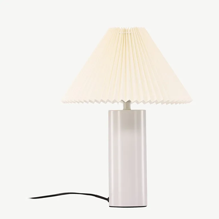 Helehall volditud lambivarjuga laualamp Largin, 45 cm (raud, PVC/paber) - 17067-006