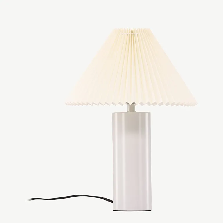 Helehall volditud lambivarjuga laualamp Largin, 45 cm (raud, PVC/paber) - 17067-006
