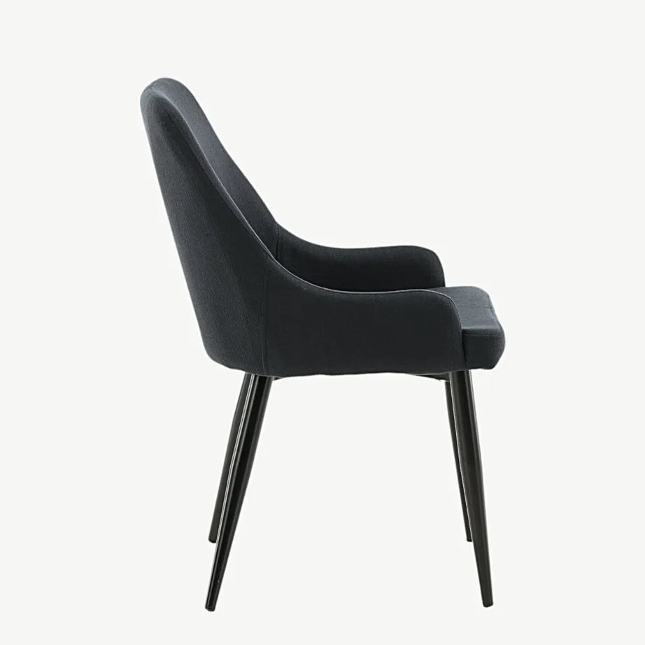 Must polsterdatud söögitool Plaza terasjalgadel (Venture Home), 17700-808 – 2