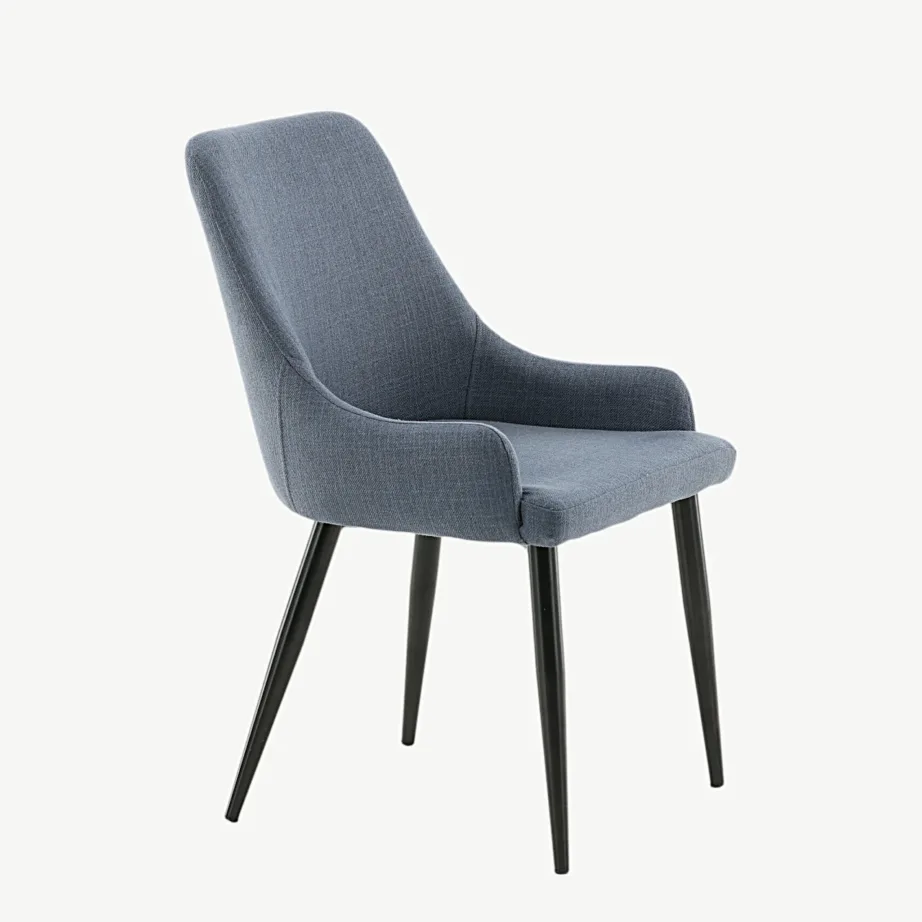 Sinise kangaga polsterdatud söögitool Plaza mustade metalljalgadega, 17700-877 – 3