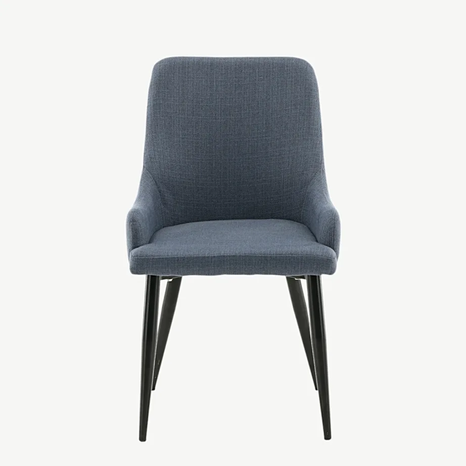 Sinise kangaga polsterdatud söögitool Plaza mustade metalljalgadega, 17700-877 – 4