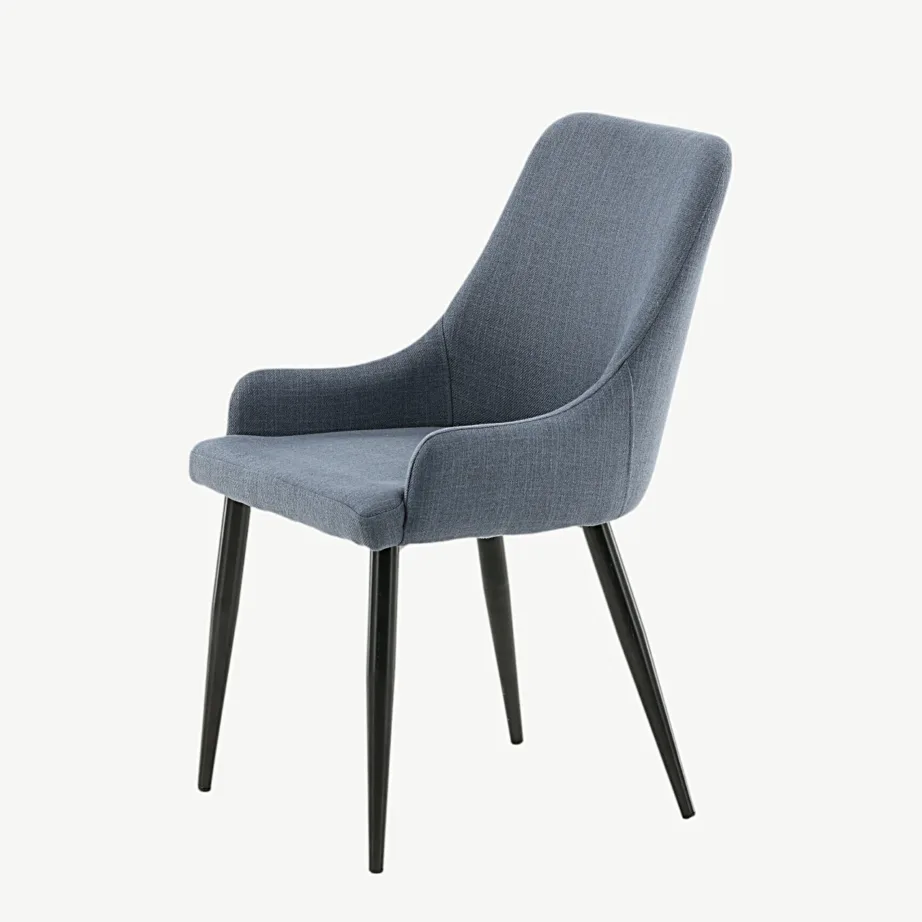 Sinise kangaga polsterdatud söögitool Plaza mustade metalljalgadega, 17700-877 – 6