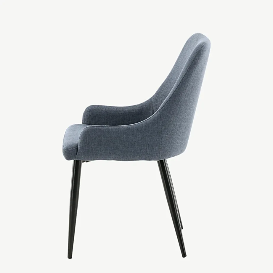 Sinise kangaga polsterdatud söögitool Plaza mustade metalljalgadega, 17700-877 – 7