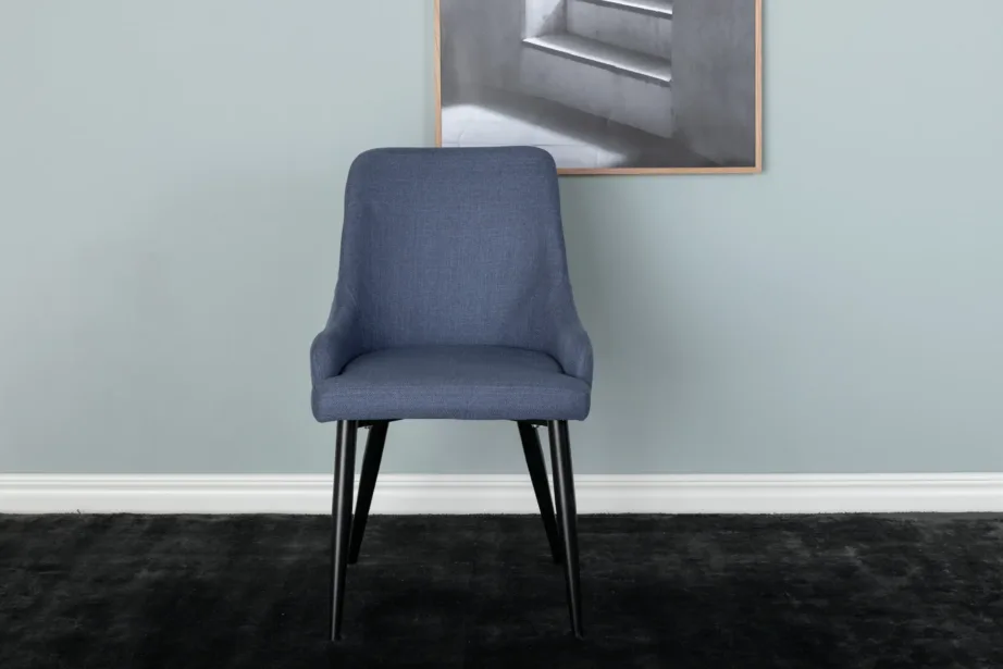 Sinise kangaga polsterdatud söögitool Plaza mustade metalljalgadega, 17700-877 – 8