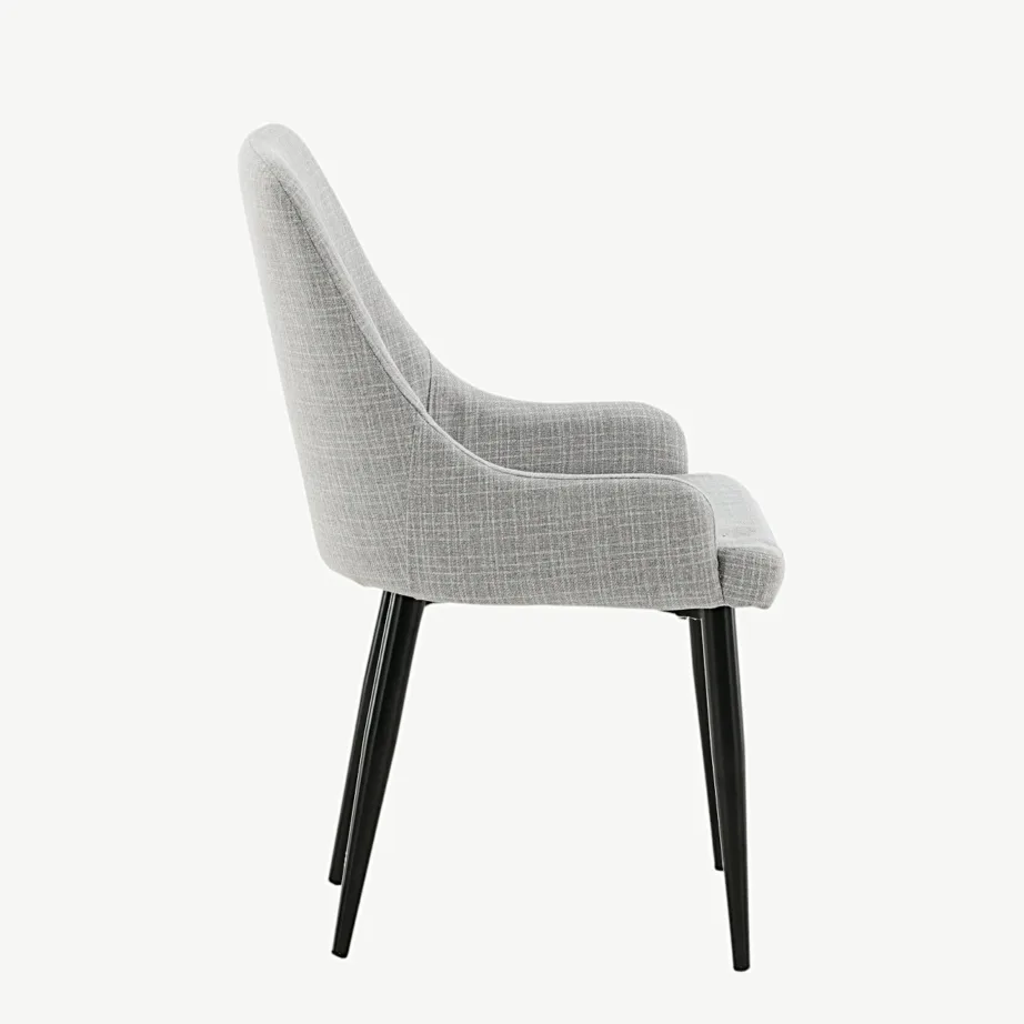 Helehall polsterdatud söögitool Plaza mustade metalljalgadega, 17700-885 – 2