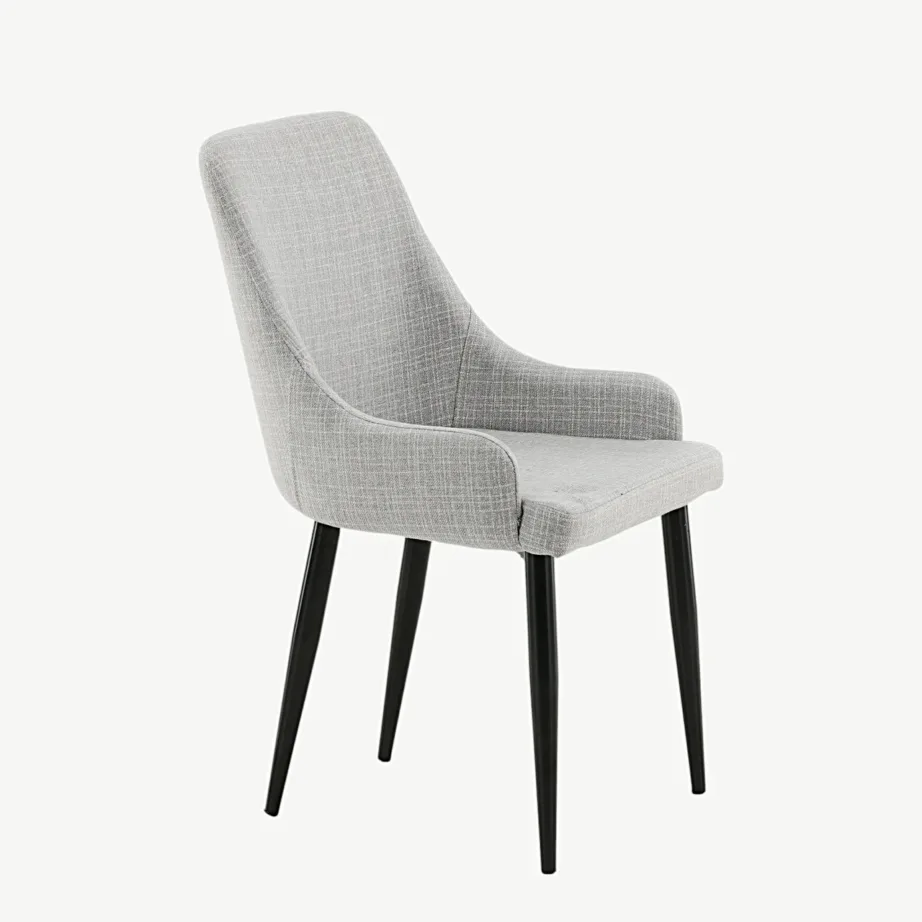 Helehall polsterdatud söögitool Plaza mustade metalljalgadega, 17700-885 – 3